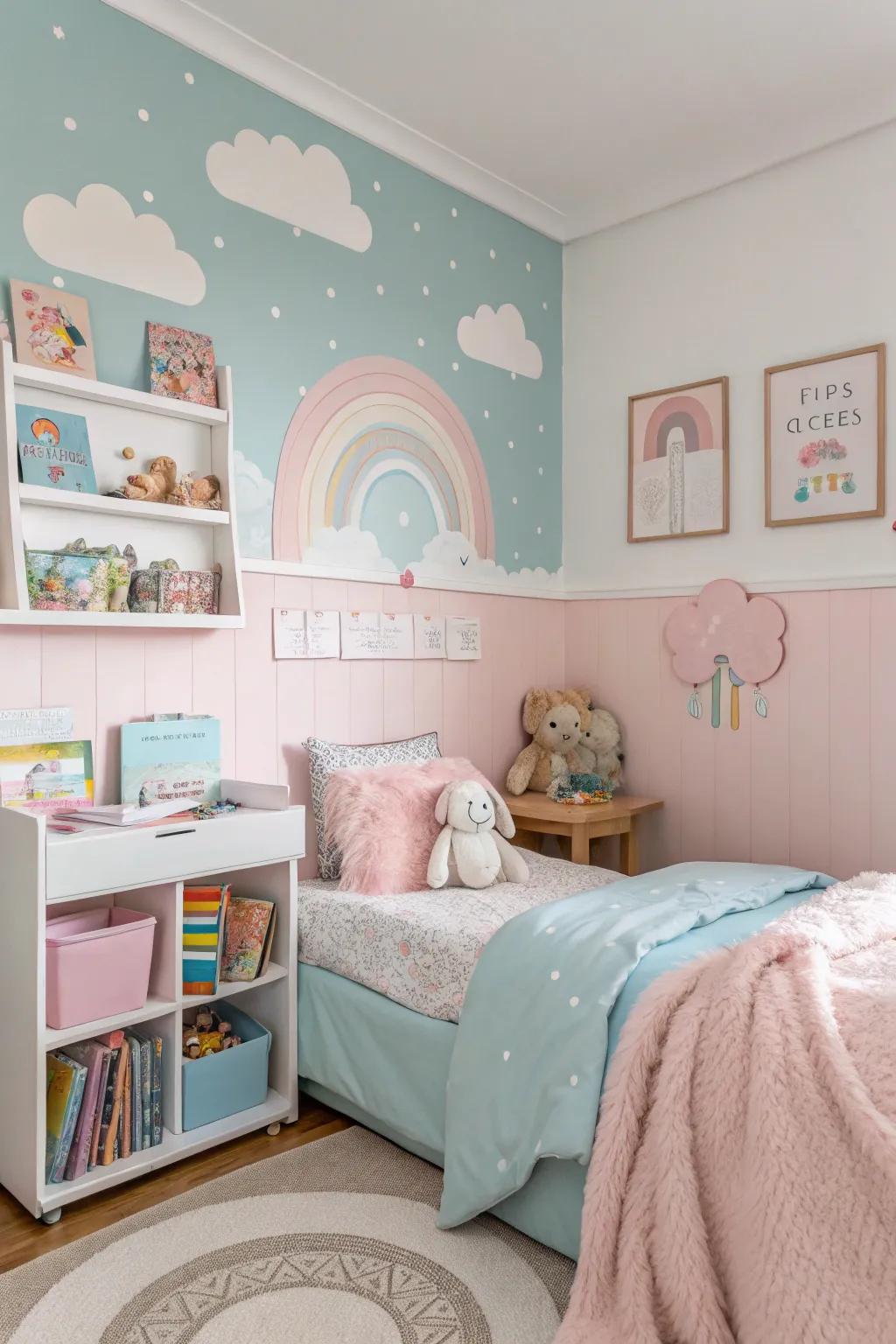 Pastels offer a serene and calming environment.