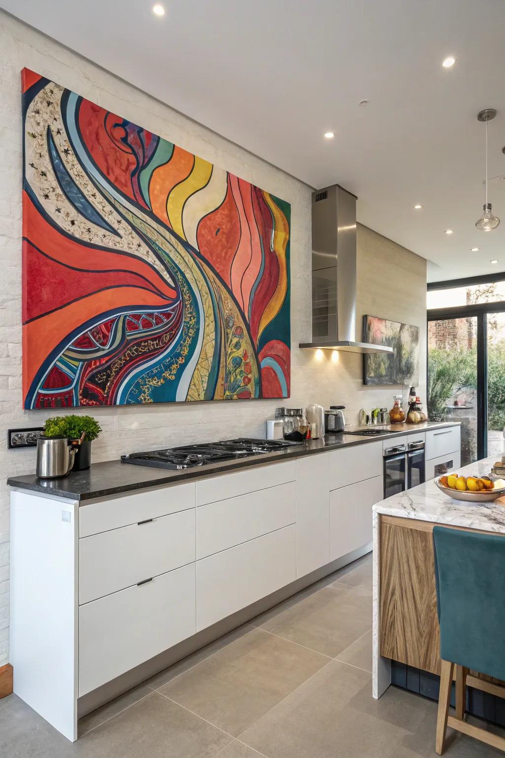 Your kitchen d&eacute;cor can be infused with modernity and vitality with abstract art.