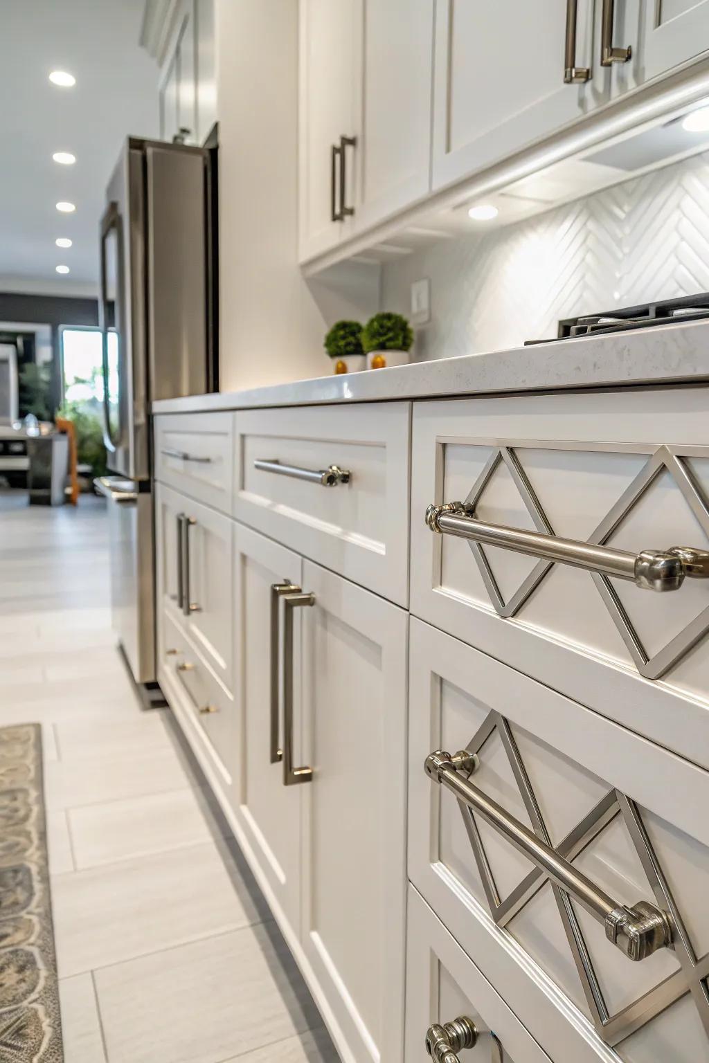 Geometric designs introduce a modern and architectural flair.