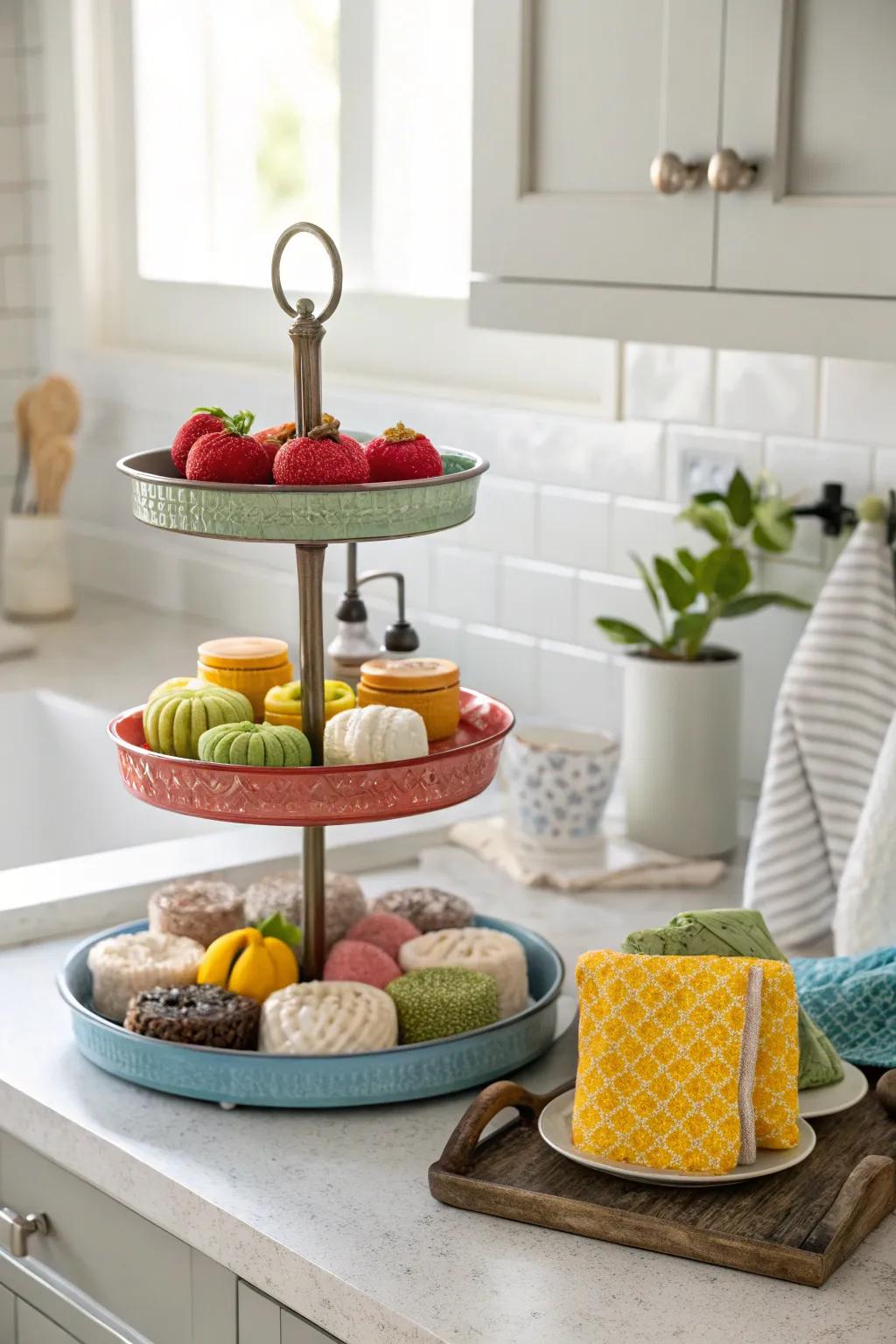 Upright configurations optimize counter space.