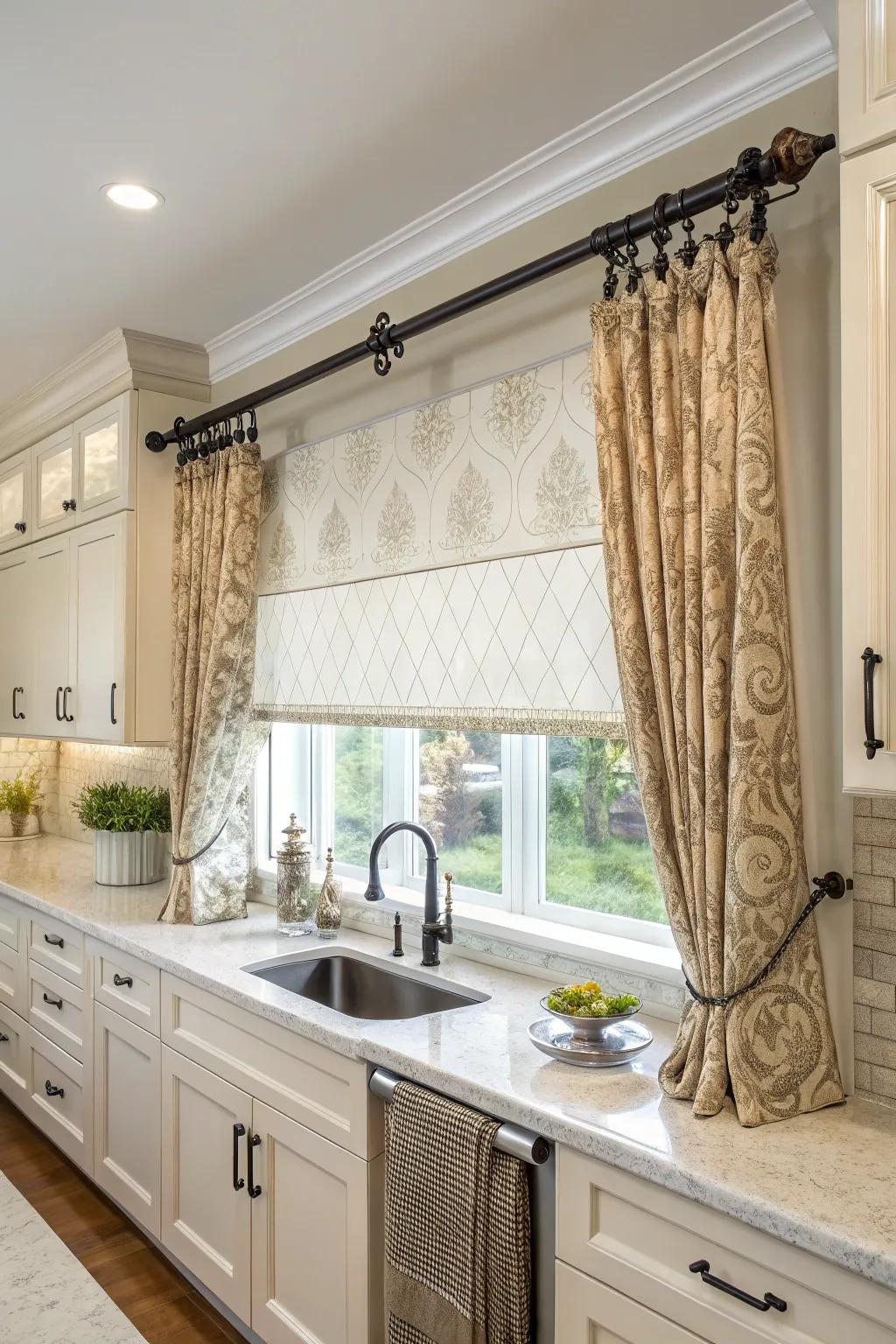 Ornamental rods amplify the sophistication of your window d&eacute;cor.