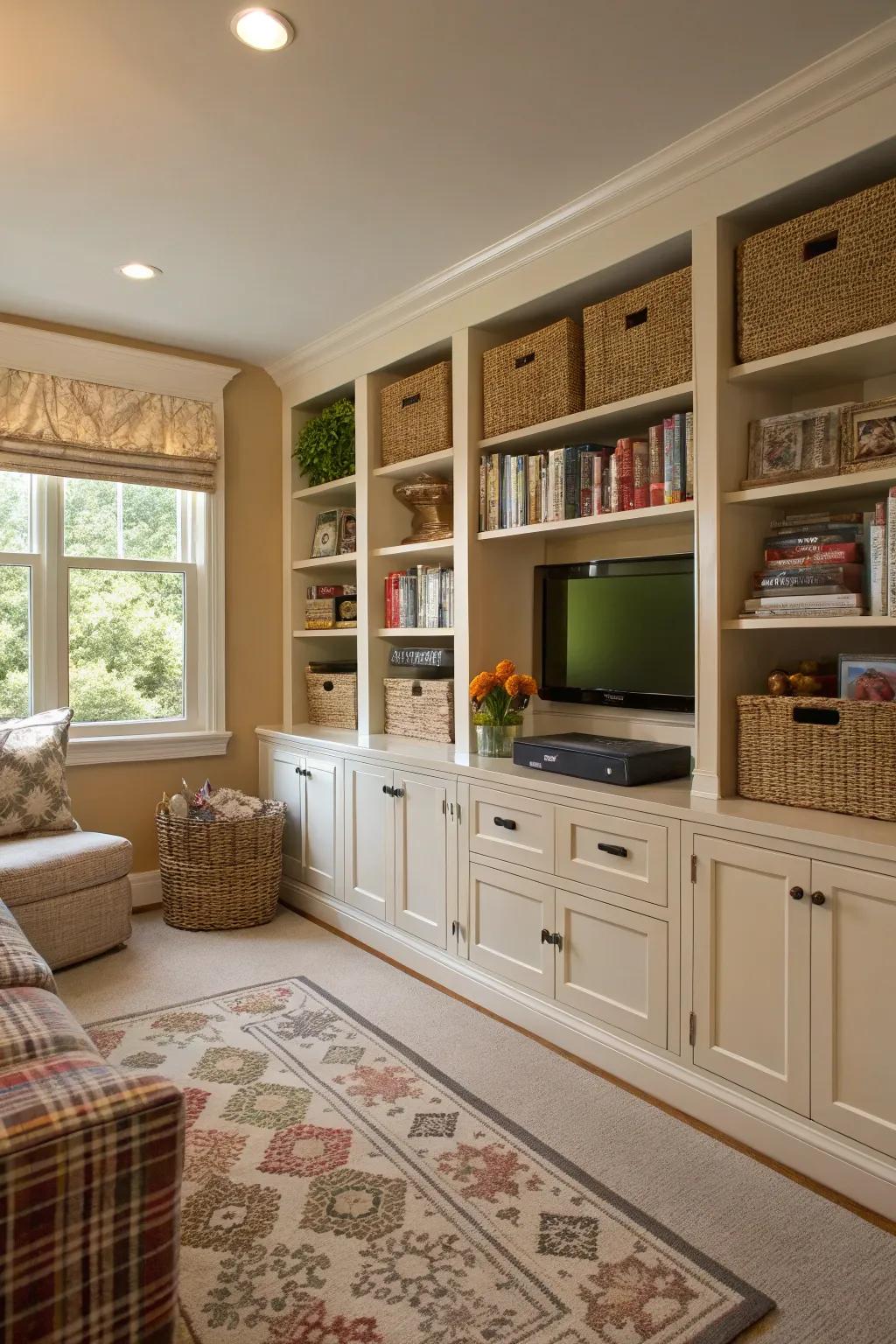 Integrated storage for a well-ordered space.