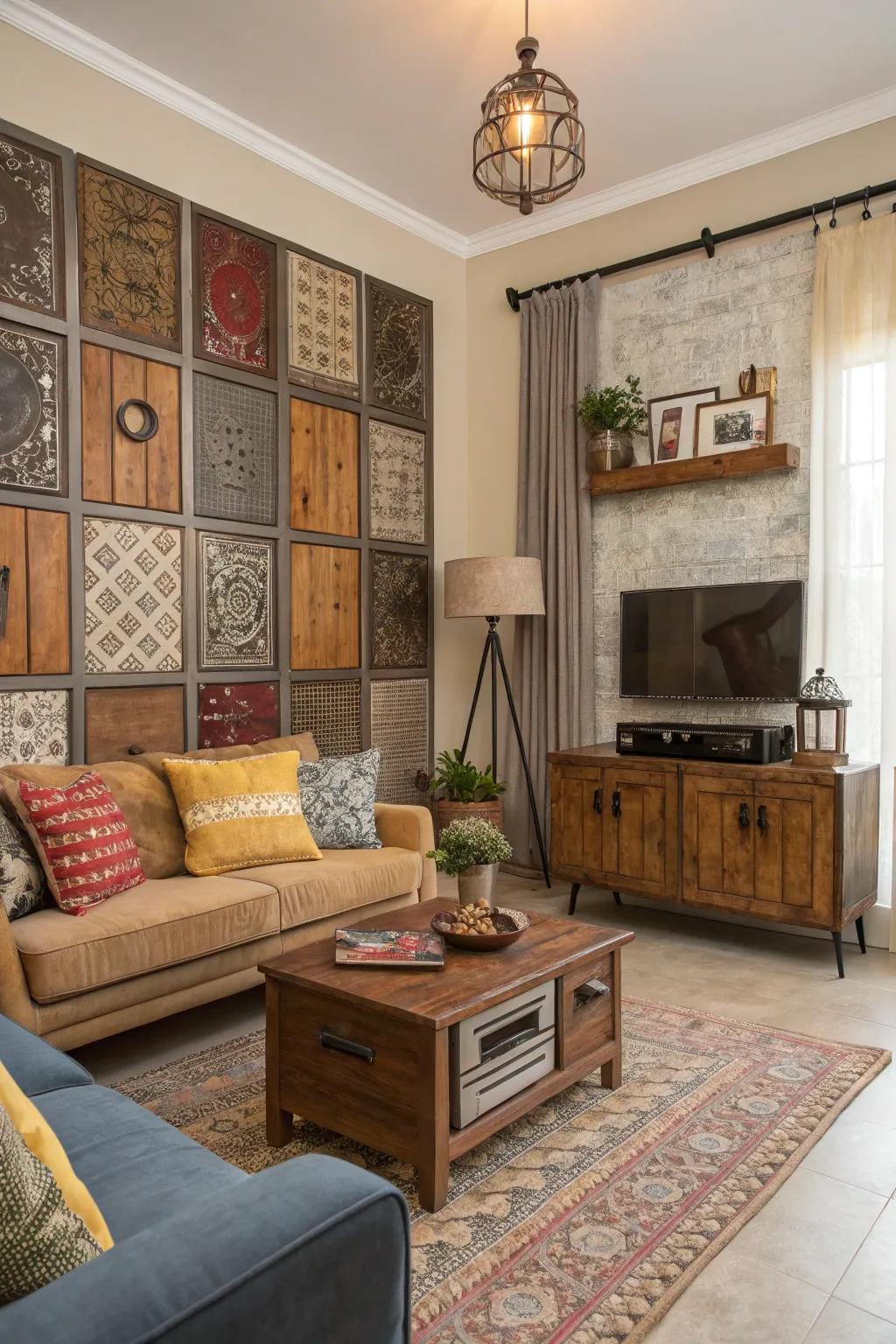 Blended materials provide a unique and vibrant style.