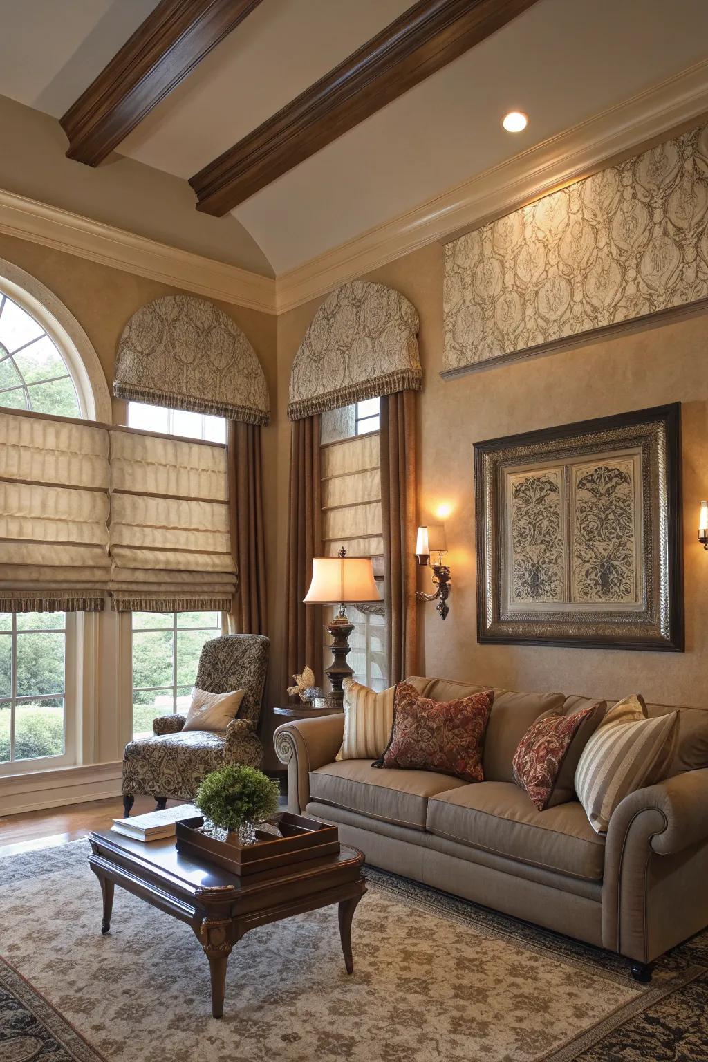 Classic weaves infusing texture and elegance to the family room.