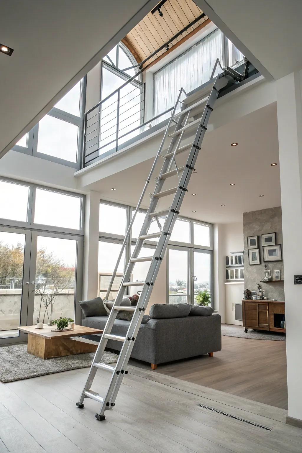 Modular loft ladder system for custom configurations.