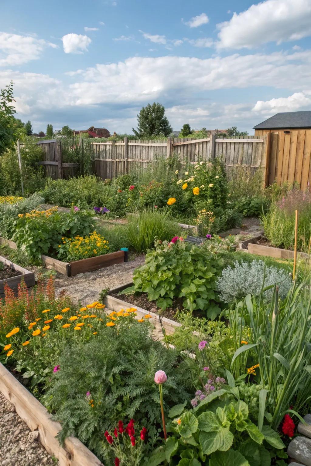 A self-reliant garden that thrives naturally with minimal care.