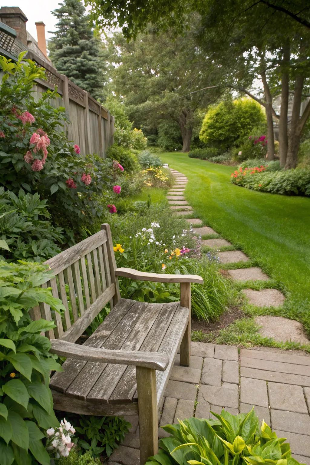 Integrated seating maximizes expanse and coziness.