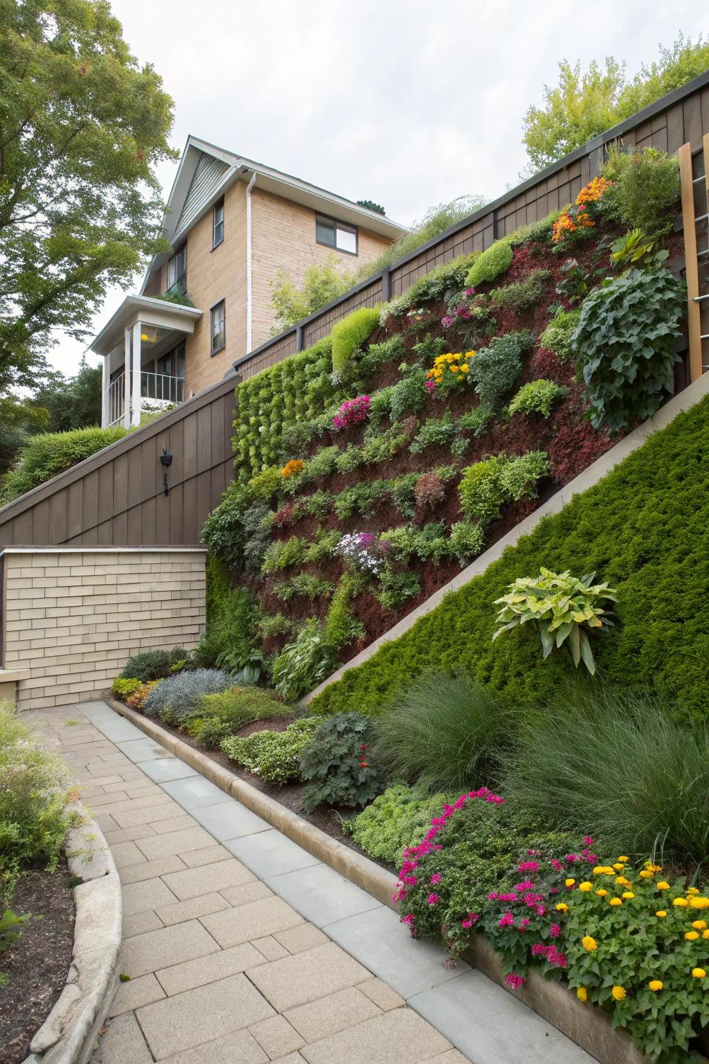 Skyward landscapes furnish an inventive and area-conserving remedy for slopes.