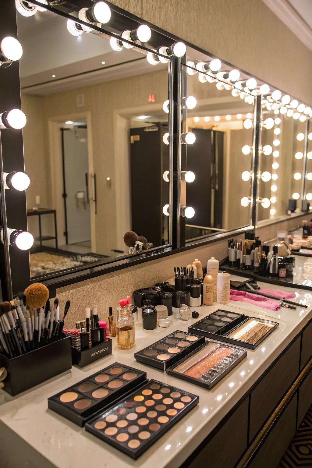 Mirrors create the illusion of a larger space.