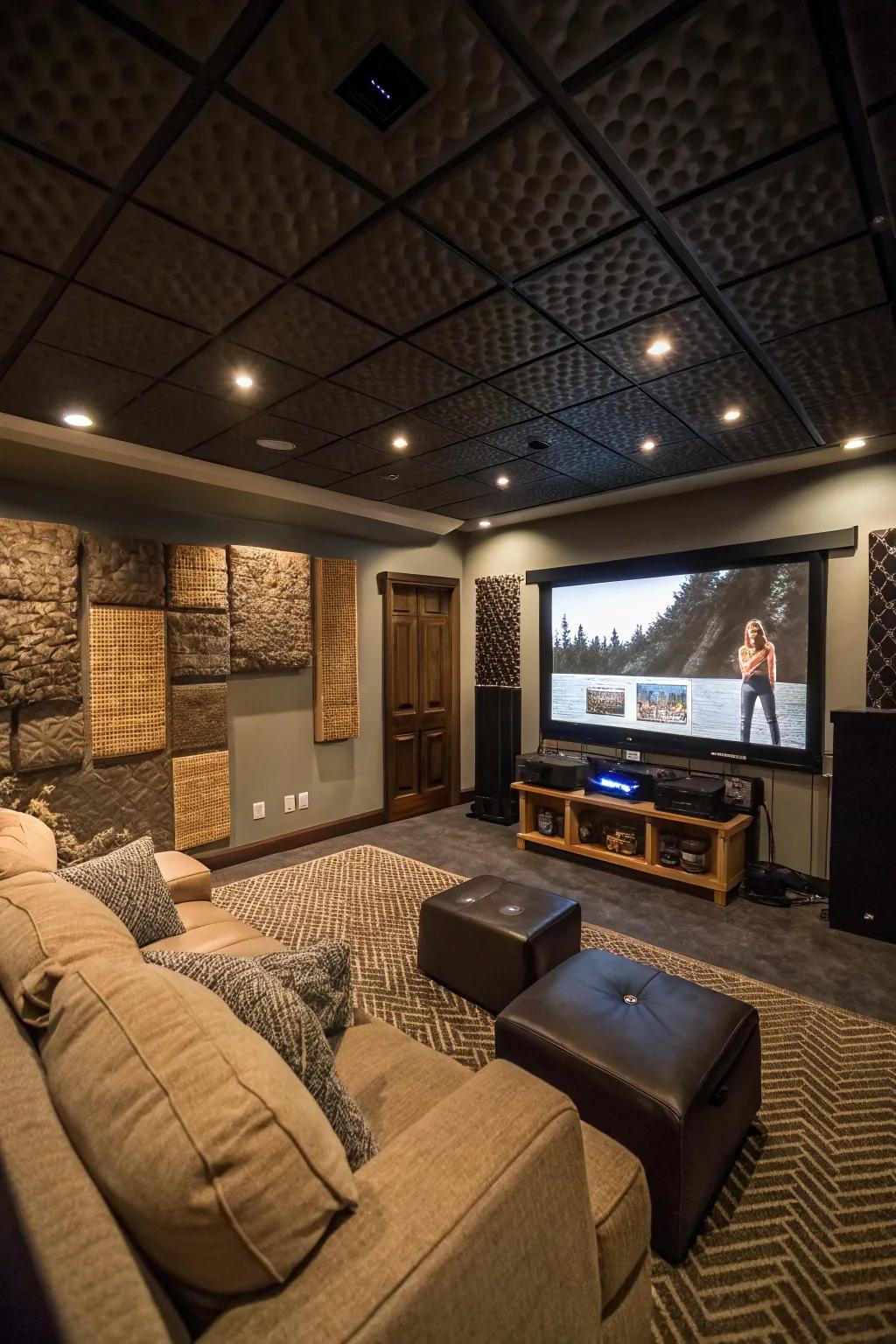 Top-notch audio quality is ensured by acoustic panels.