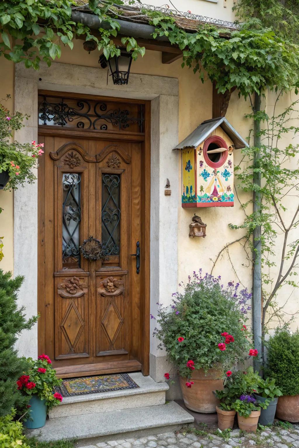 An aviary dwelling arrangement entices nature to your doorstep.