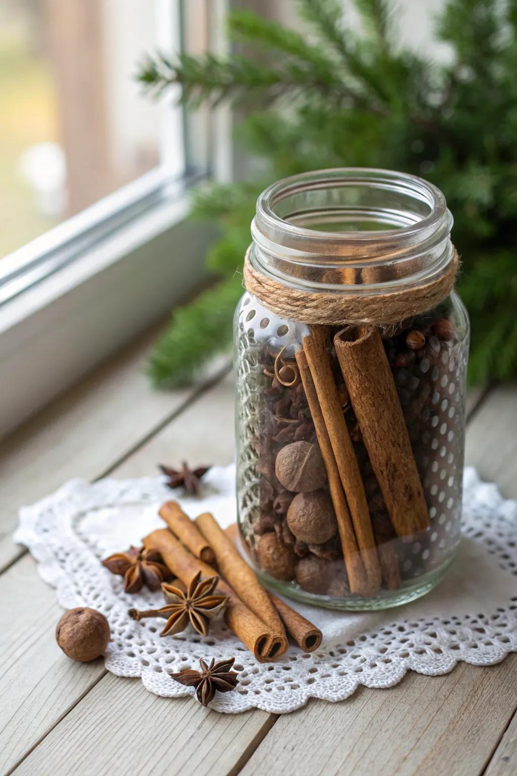 Embrace the festive spirit with a handcrafted zest blend gift, beautifully captured in minimalist elegance.