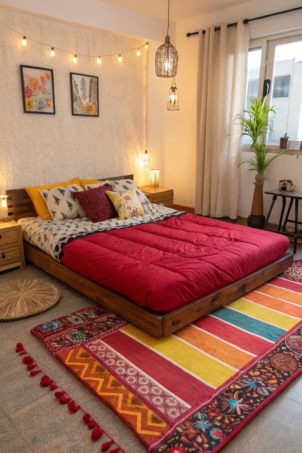 A pop of color adds excitement.