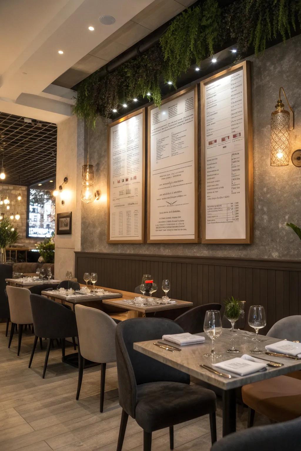Unite style and practicality via an area-affixed menu.
