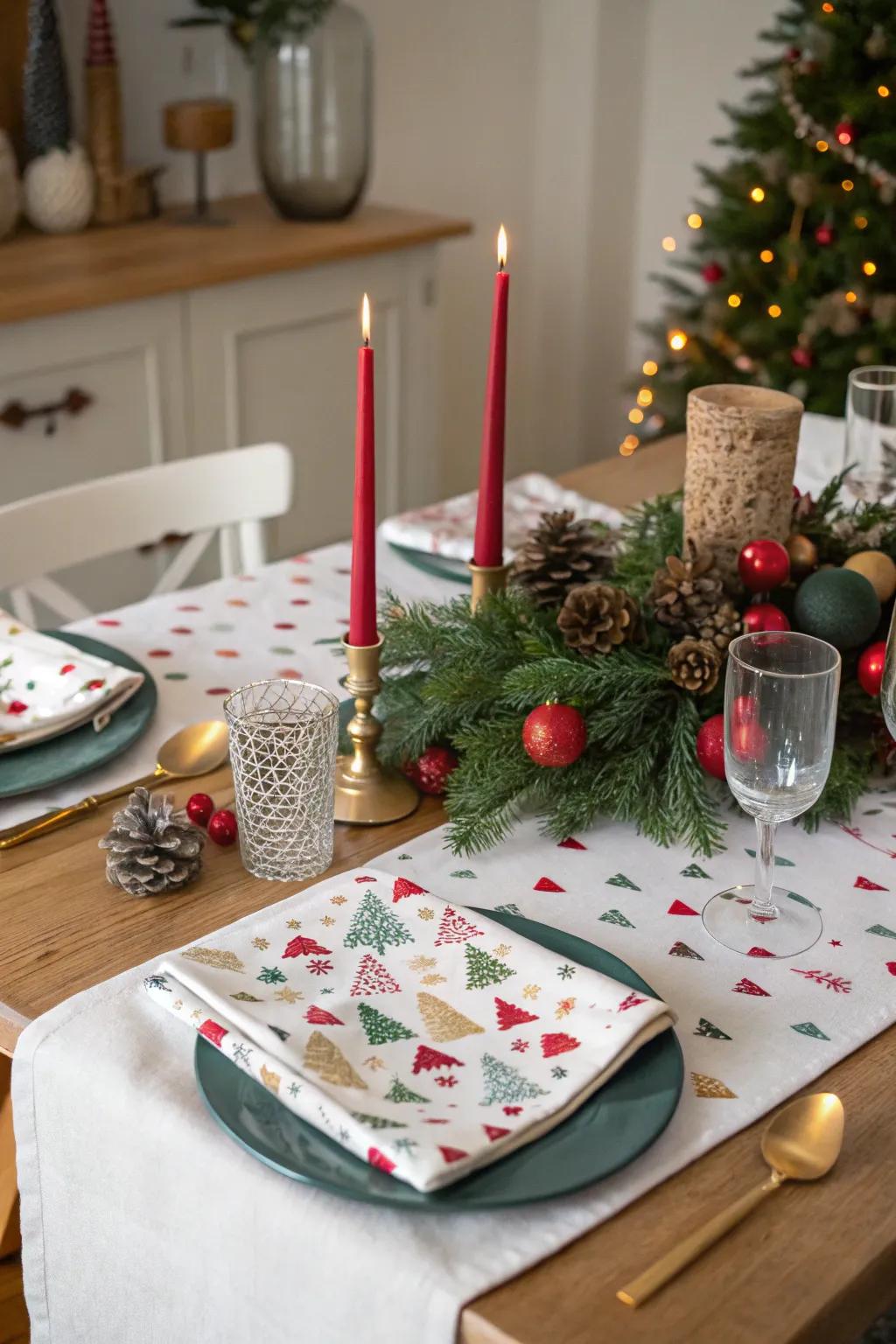 A creative table design with playful artistry for added joy.