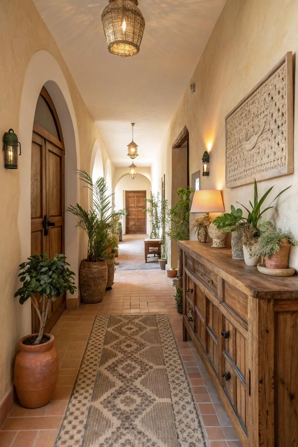 Rustic hues create a warm and grounding atmosphere.