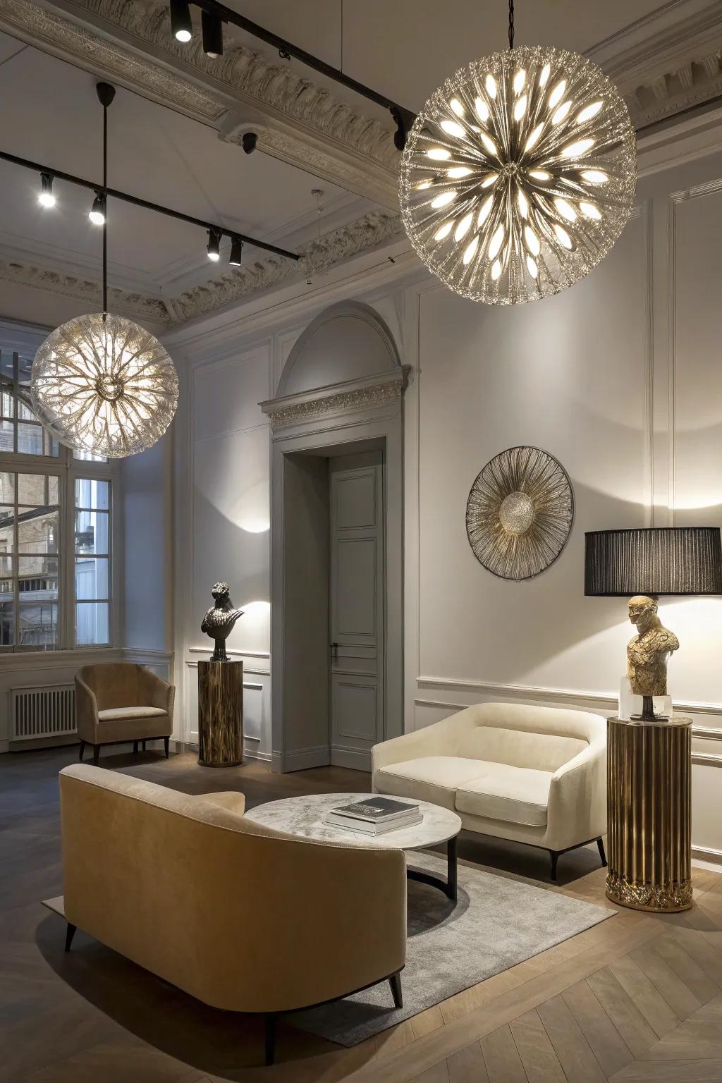 Creative illumination changing the atmosphere of a modern home.