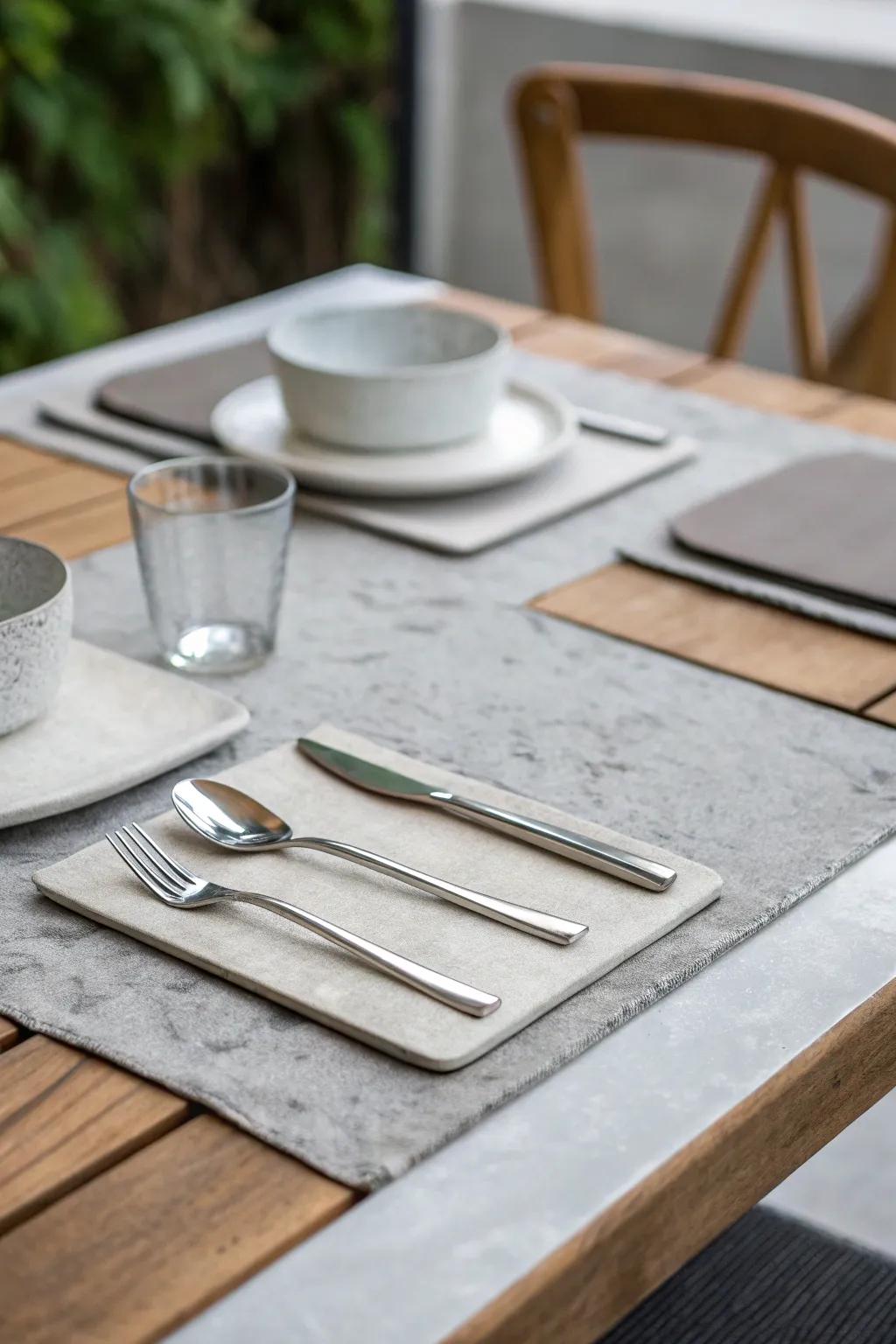 Unanticipated materials contribute an up-to-date boundary to the table.