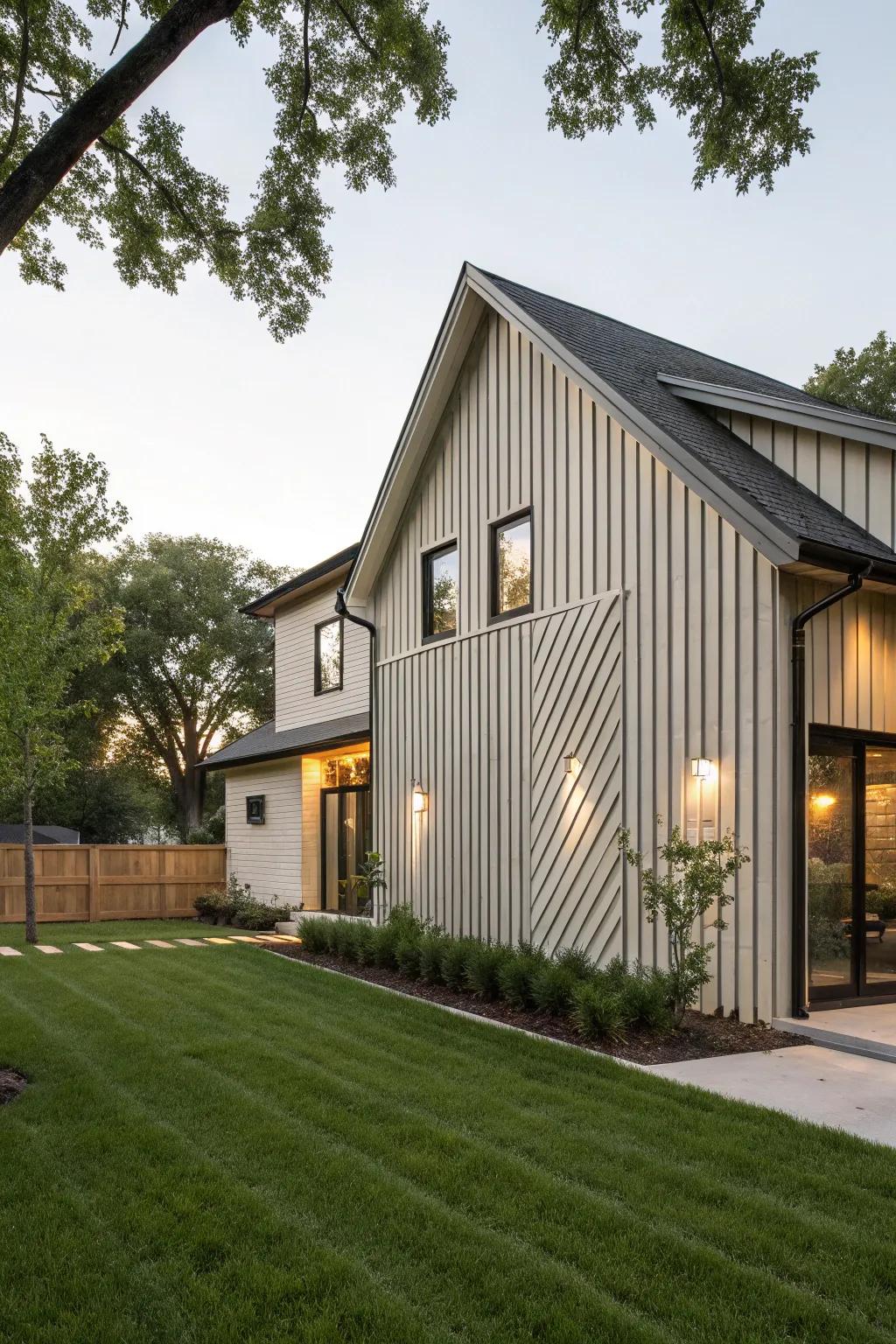 Unique asymmetrical vertical siding