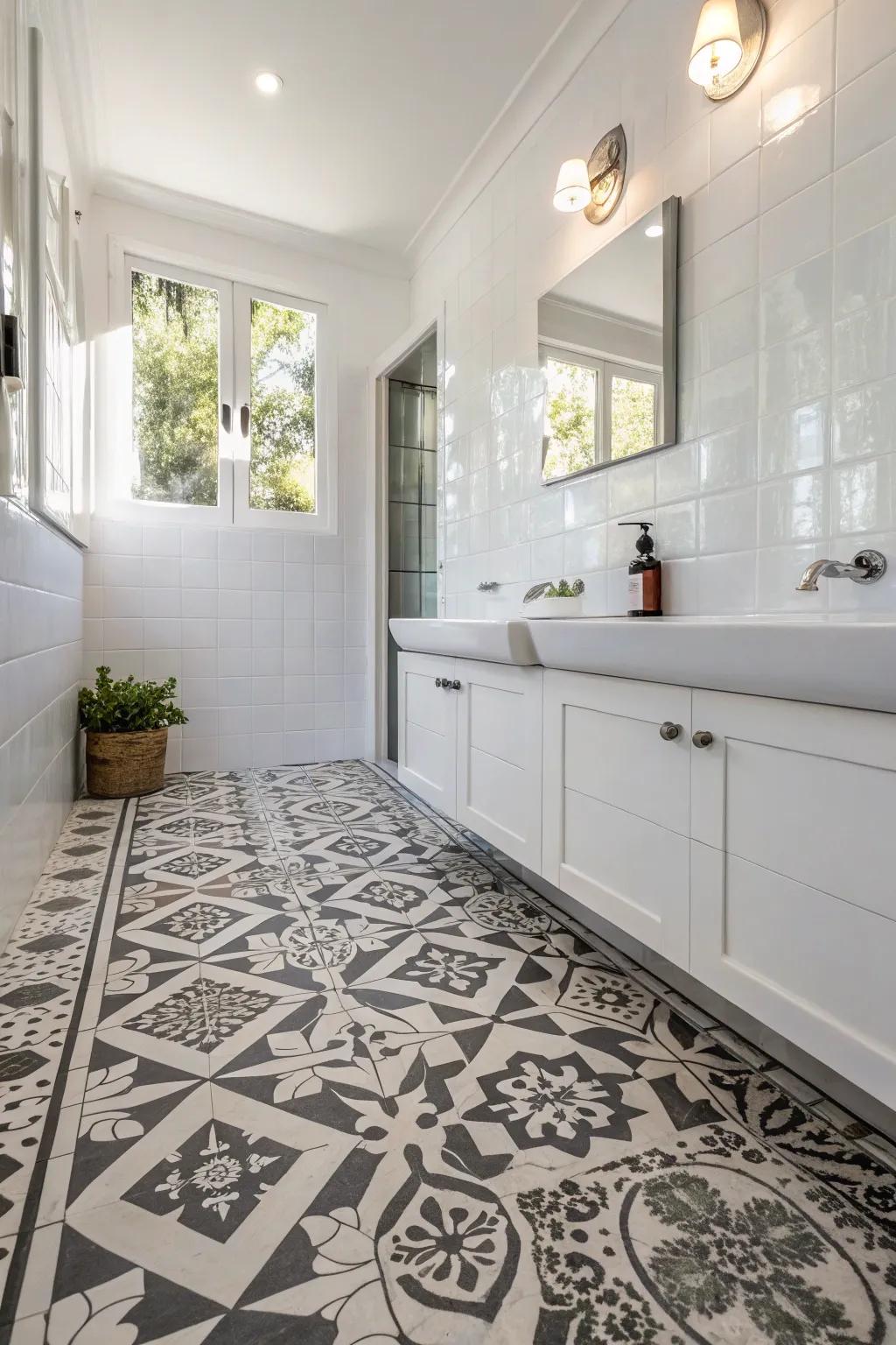 Patterned floors inject personality.