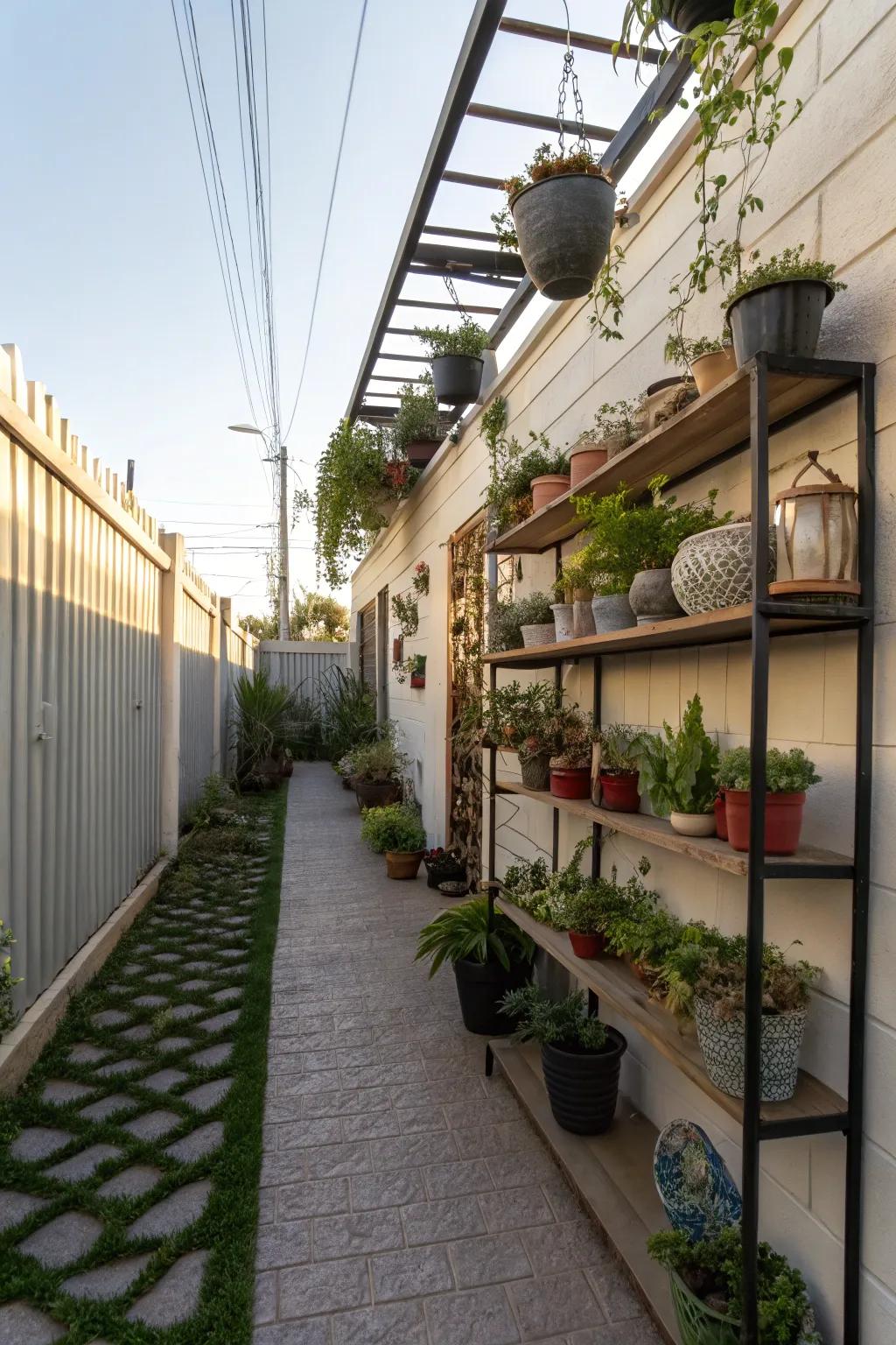 Shelving can provide additional space for creativity.