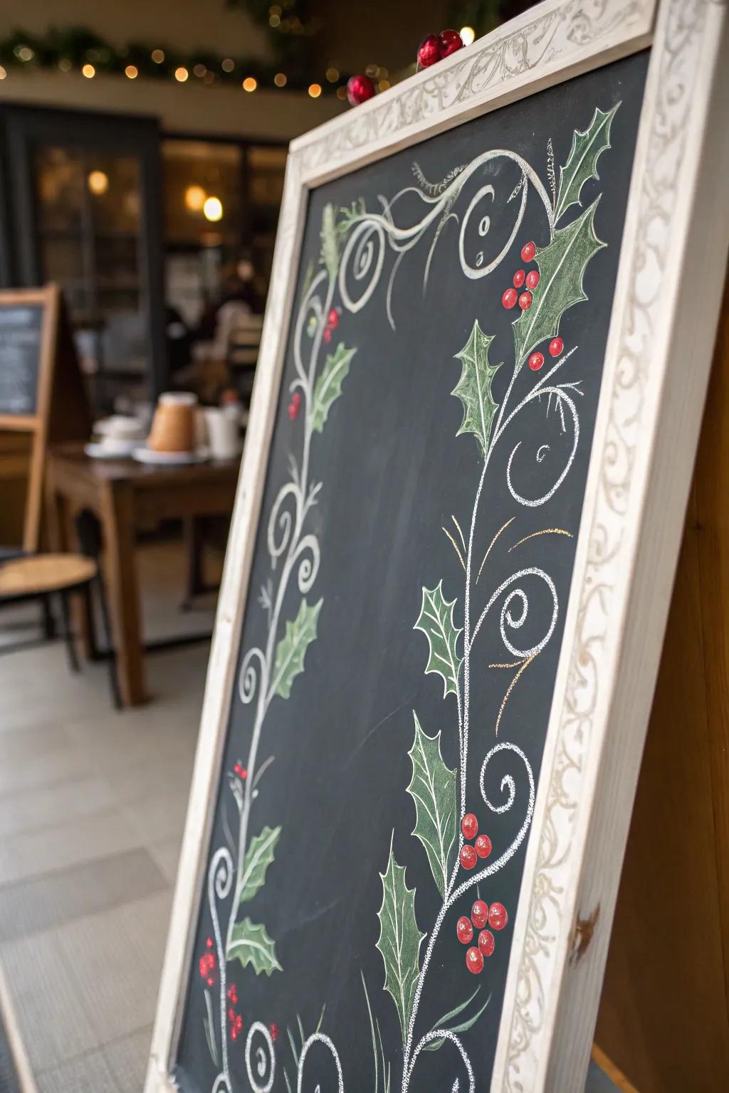 Refined celebratory borders, lending an air of sophistication to any chalkboard.