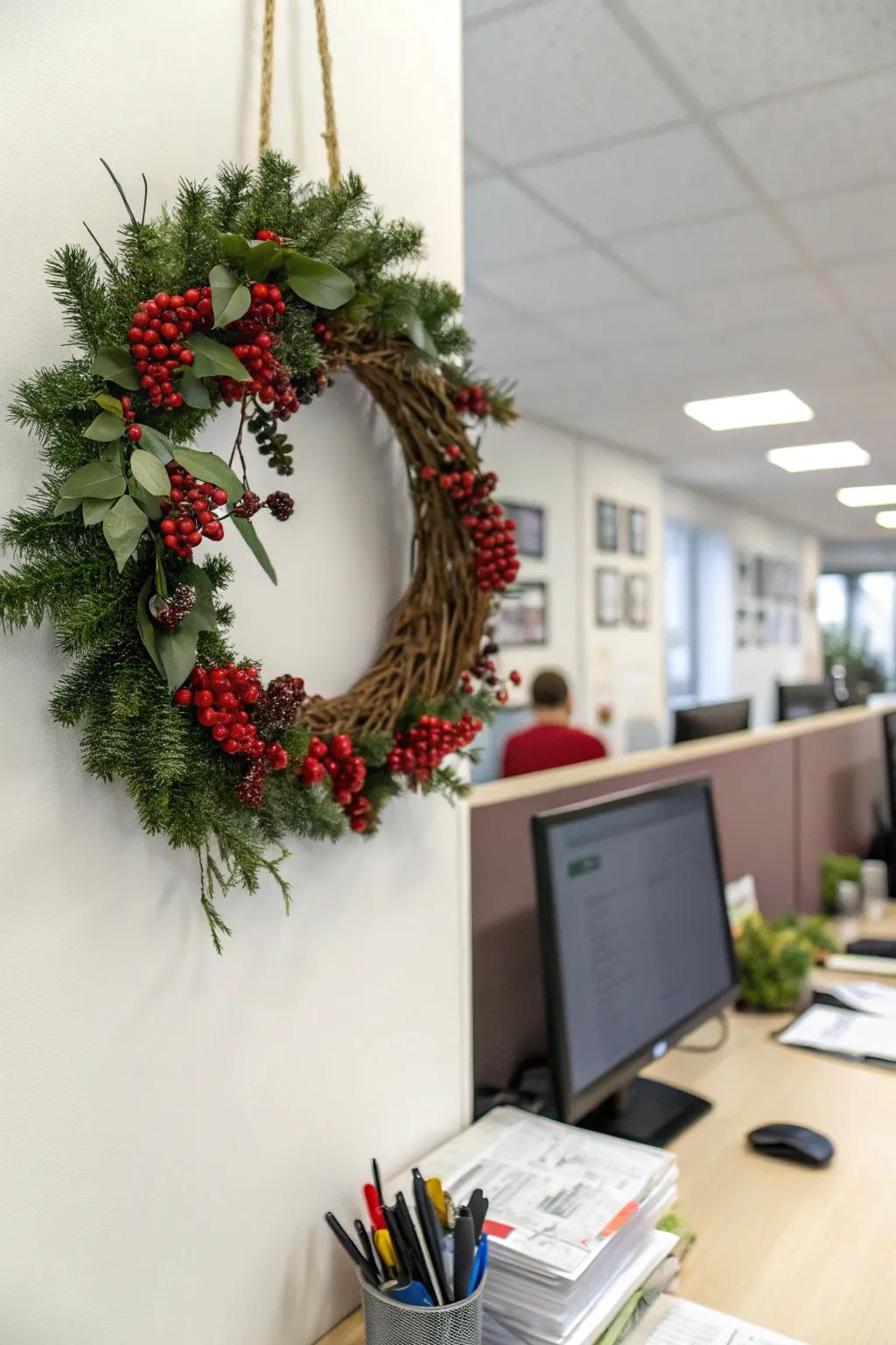 A circlet appends a classic embellishment of festivity to your workspace.