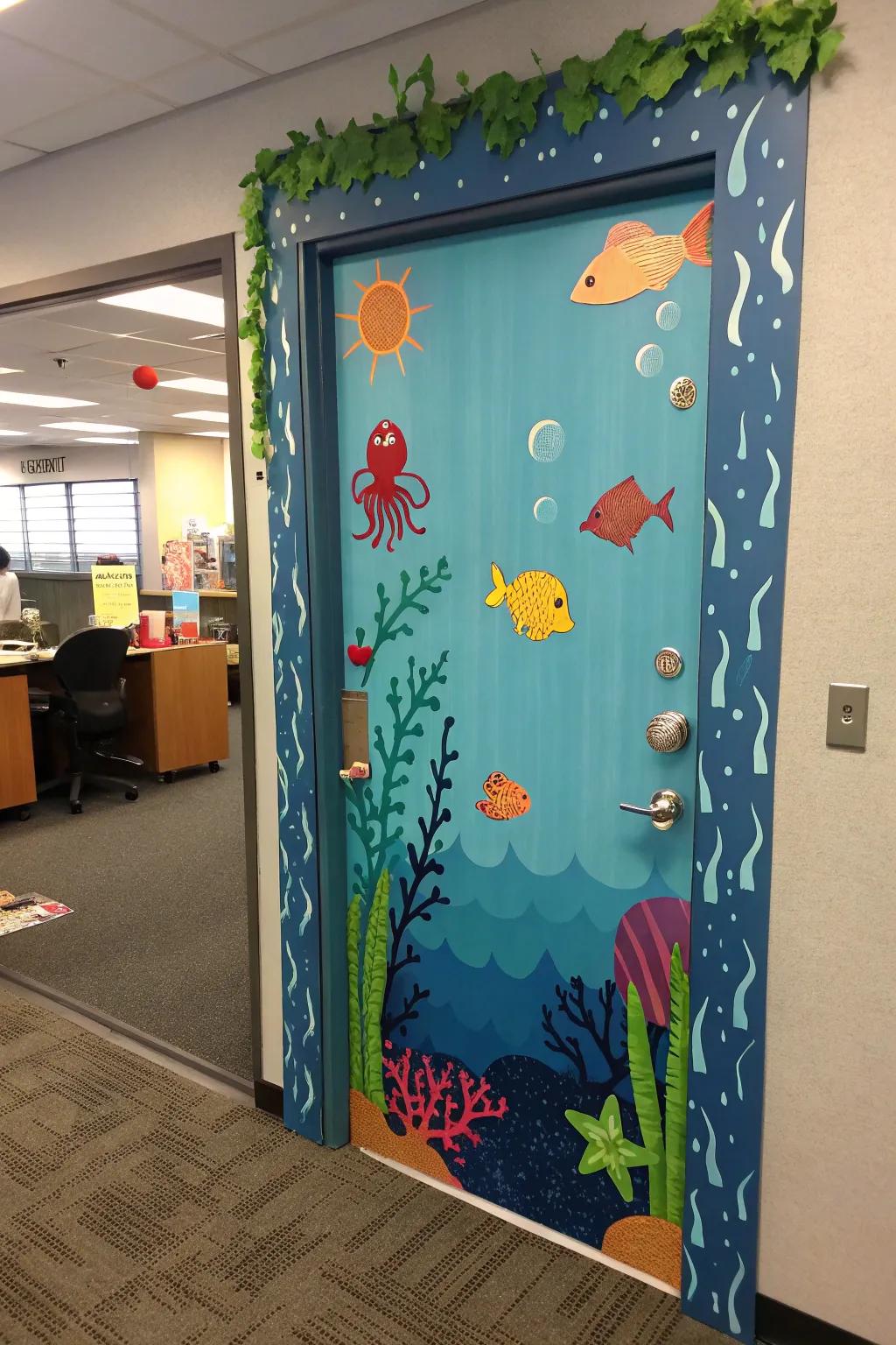 Create a splash having an under the sea-themed entrance.