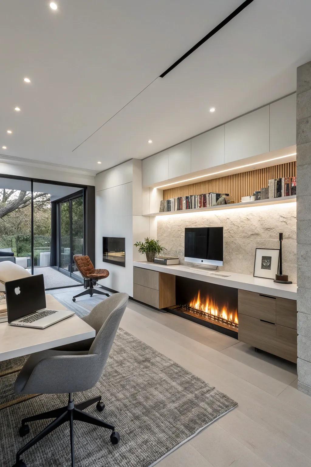 A clean fitted fireplace steps up modern design.