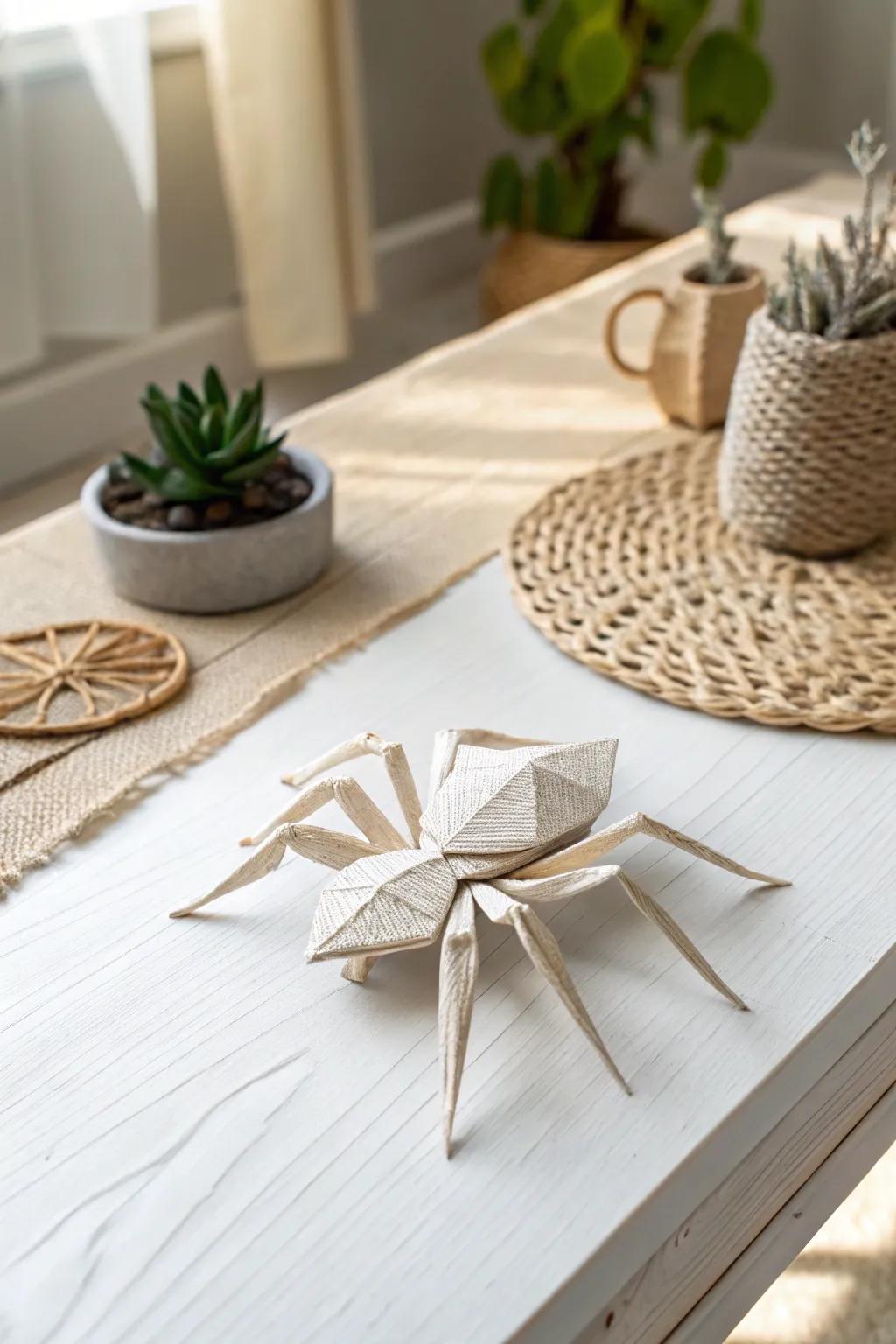 Experience the art of simplicity with this beautifully designed paper crawler, perfect for adding a touch of spooky sophistication to your Halloween decor.