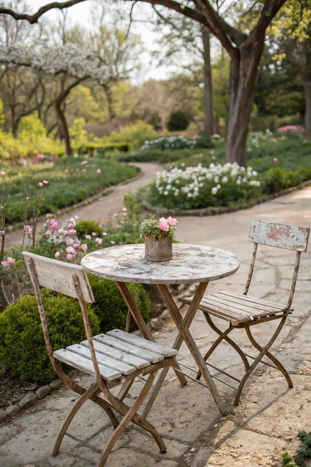 Bring vintage atmospheres to your garden with weathered wood.