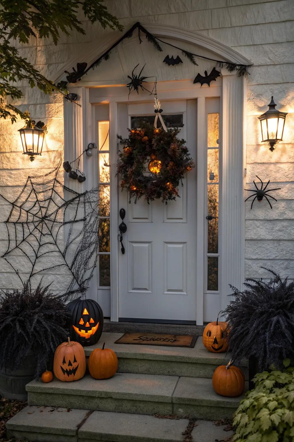 An enchanted doorway that sets the tone for a spooky celebration.