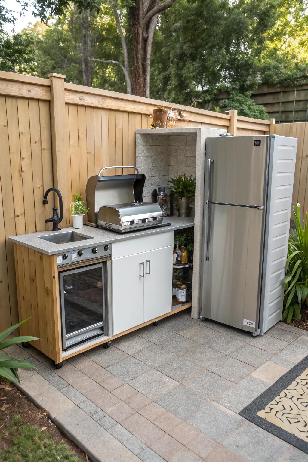 Efficient and compact, this kitchen offers many features in a small space.