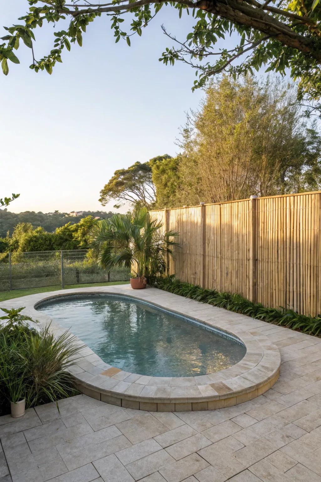 A natural screen offers privacy while enhancing the deck's aesthetic.