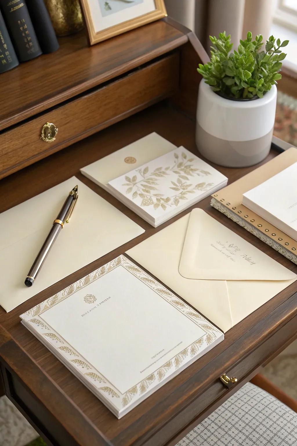 Personalized notecards for those heartfelt, handwritten moments.