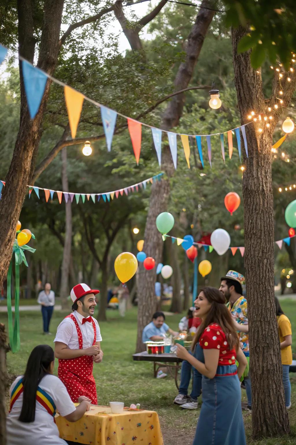 A theme-based outfit code adds charm and cohesiveness to the gathering.