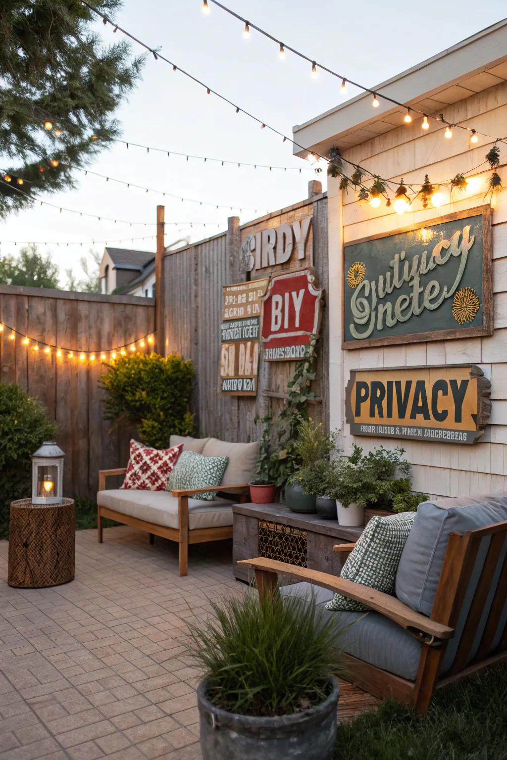Express yourself with traditional signage.