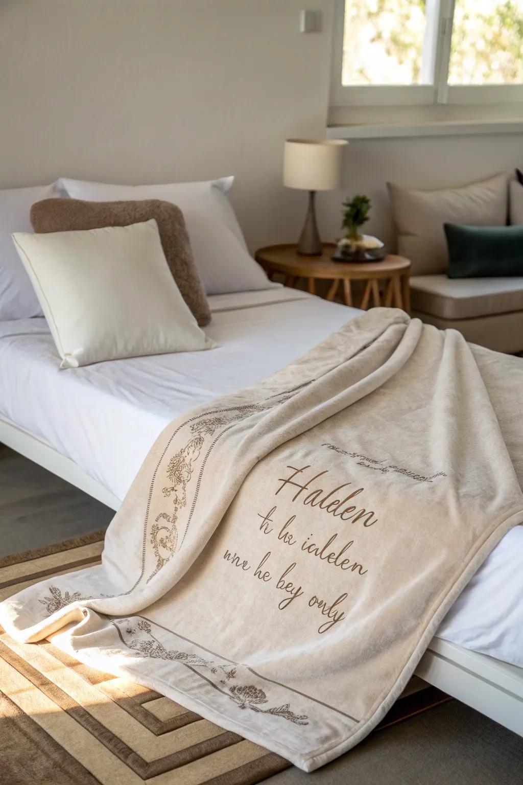 A throw with a hidden message, perfect for adding a touch of mystery.