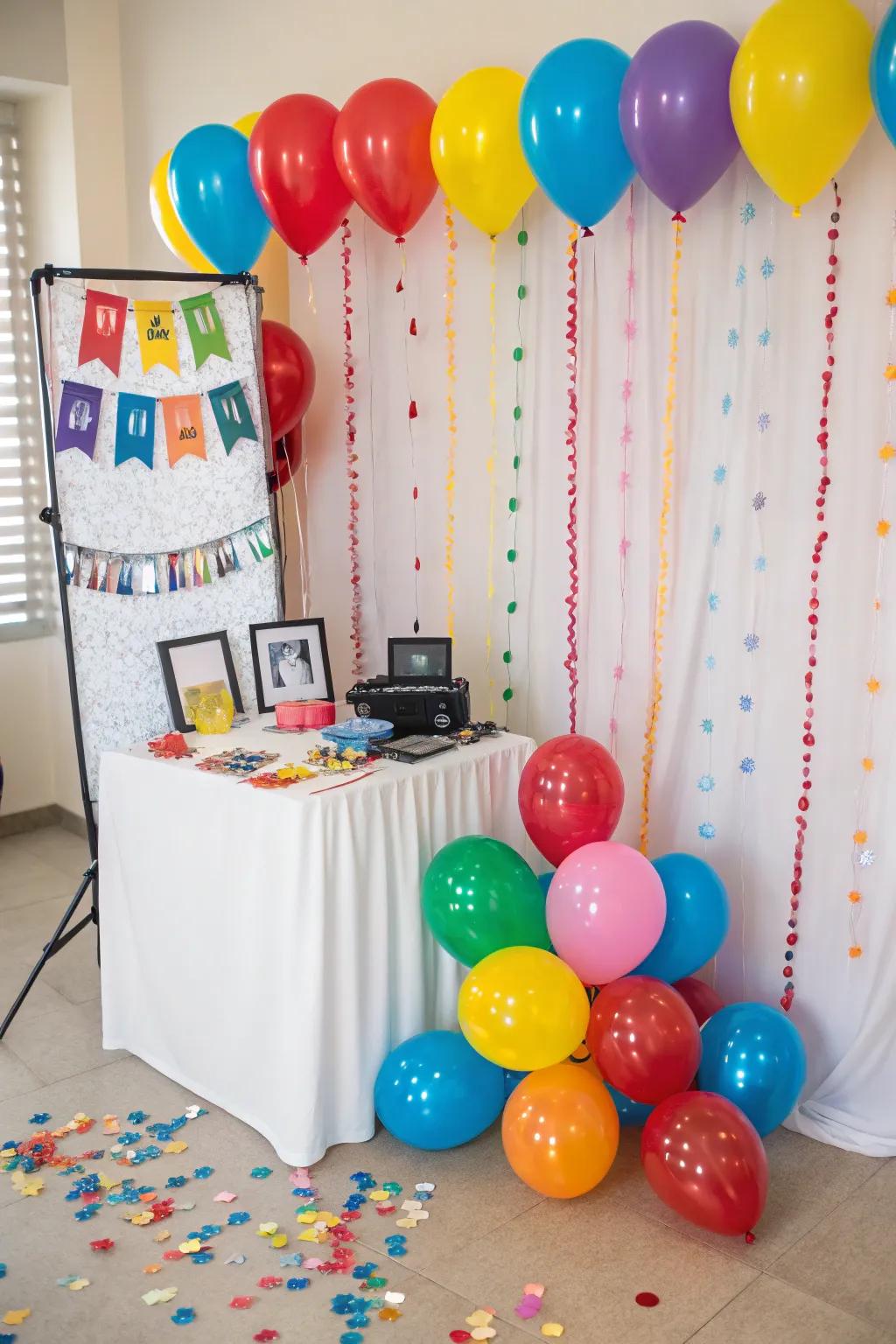 Inflated spheres introduce a celebratory and vibrant touch to your arrangement.