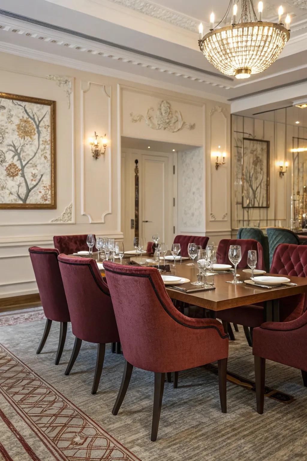 Maroon provides a rich and formal touch.