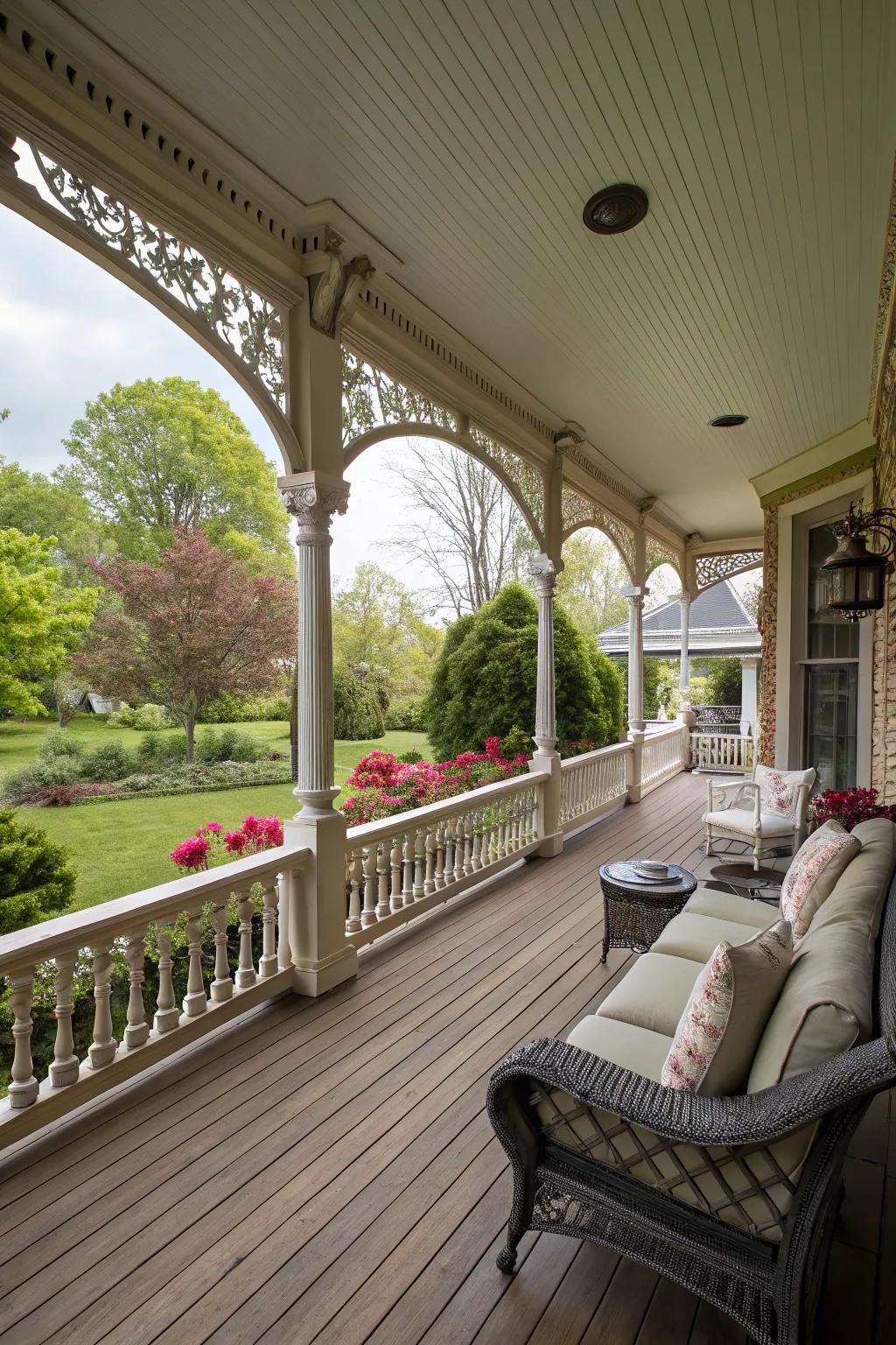 Graceful elegance with arched designs.