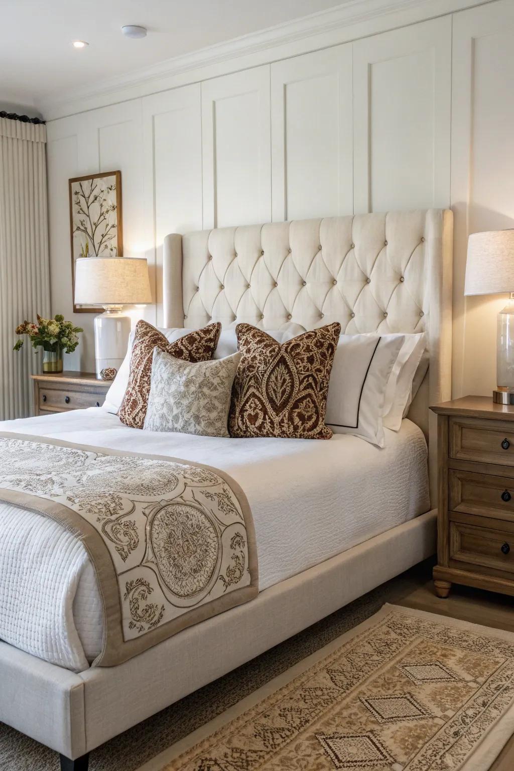 Vintage-inspired pillows add a nostalgic touch to modern settings.