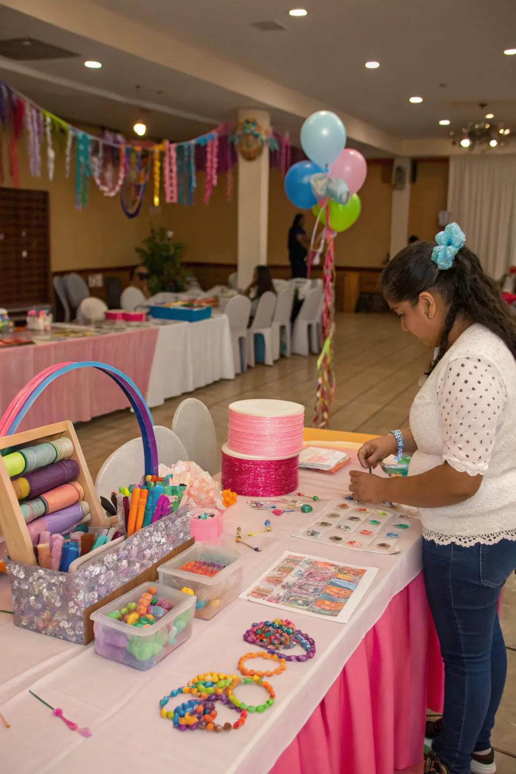 DIY craft hubs furnish interactive enjoyment for attendees.