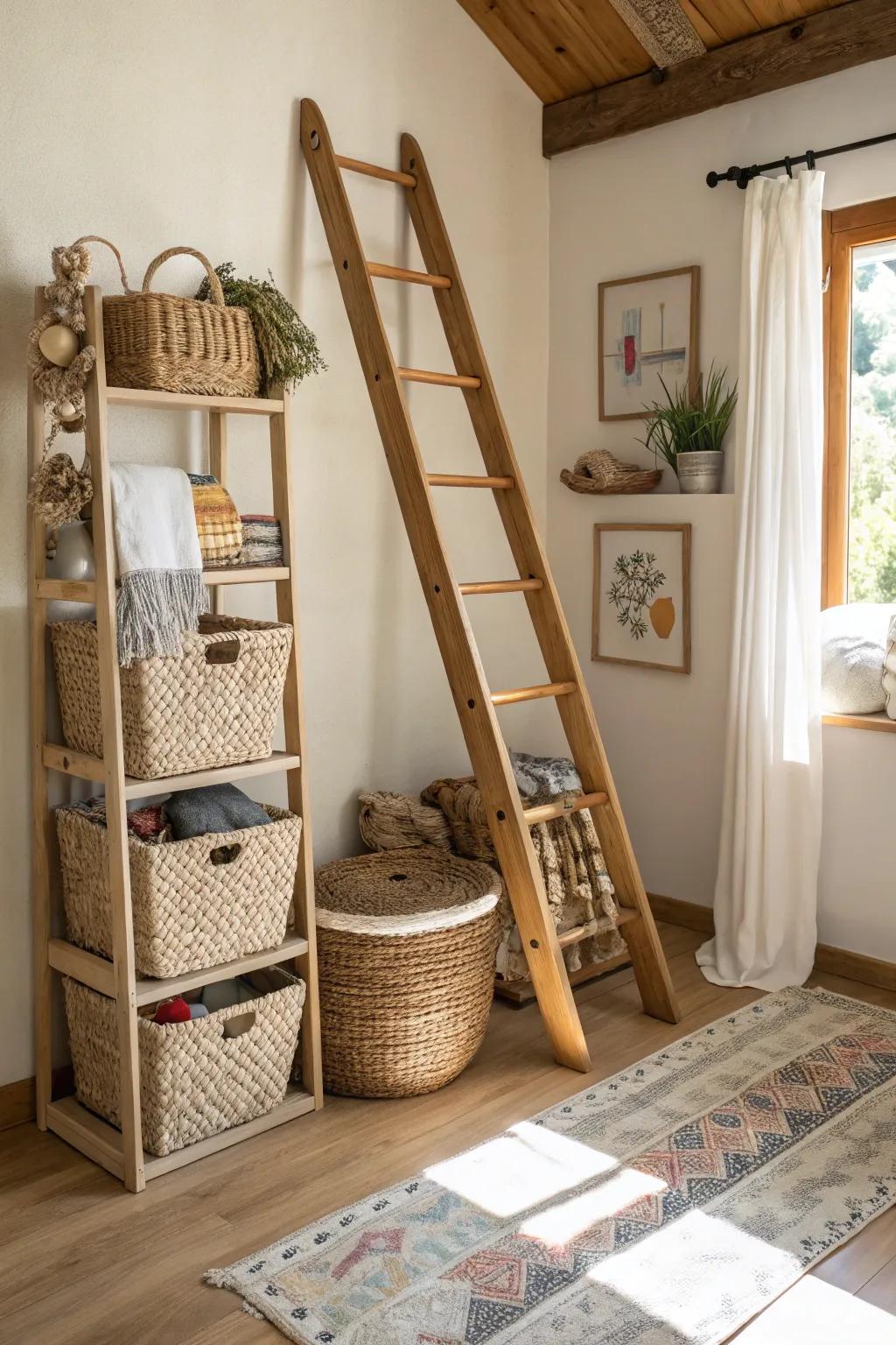 Creative storing options with unusual charm.