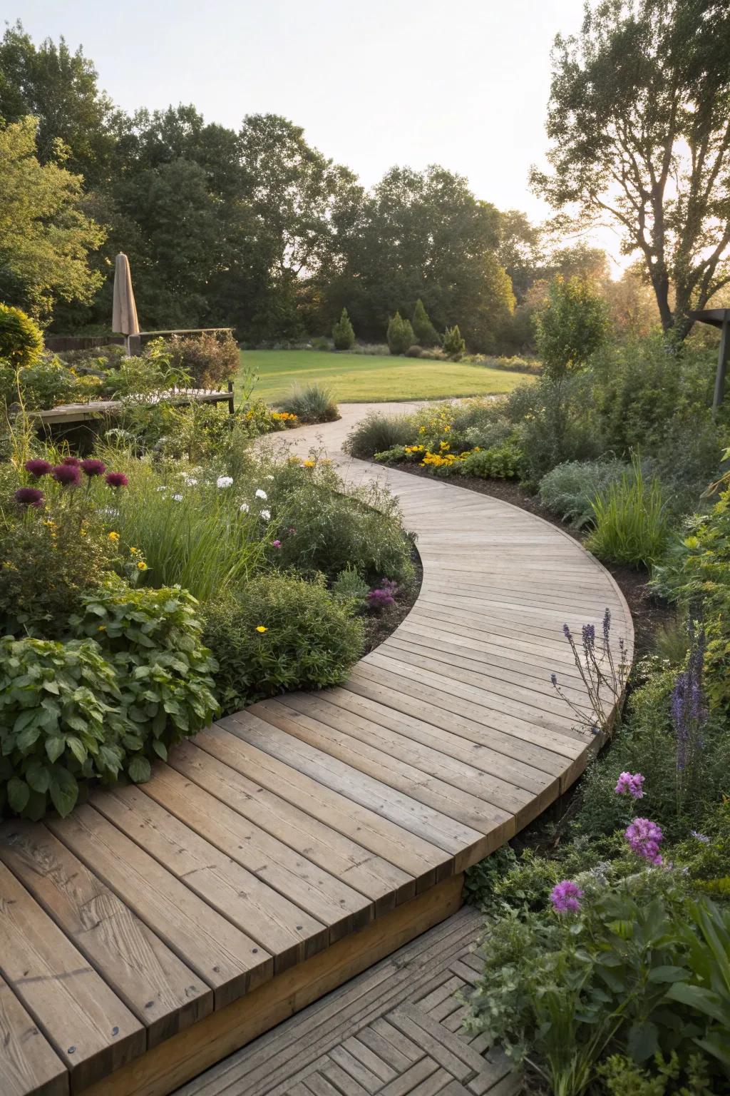 Explore the elegance of sweeping deck designs.