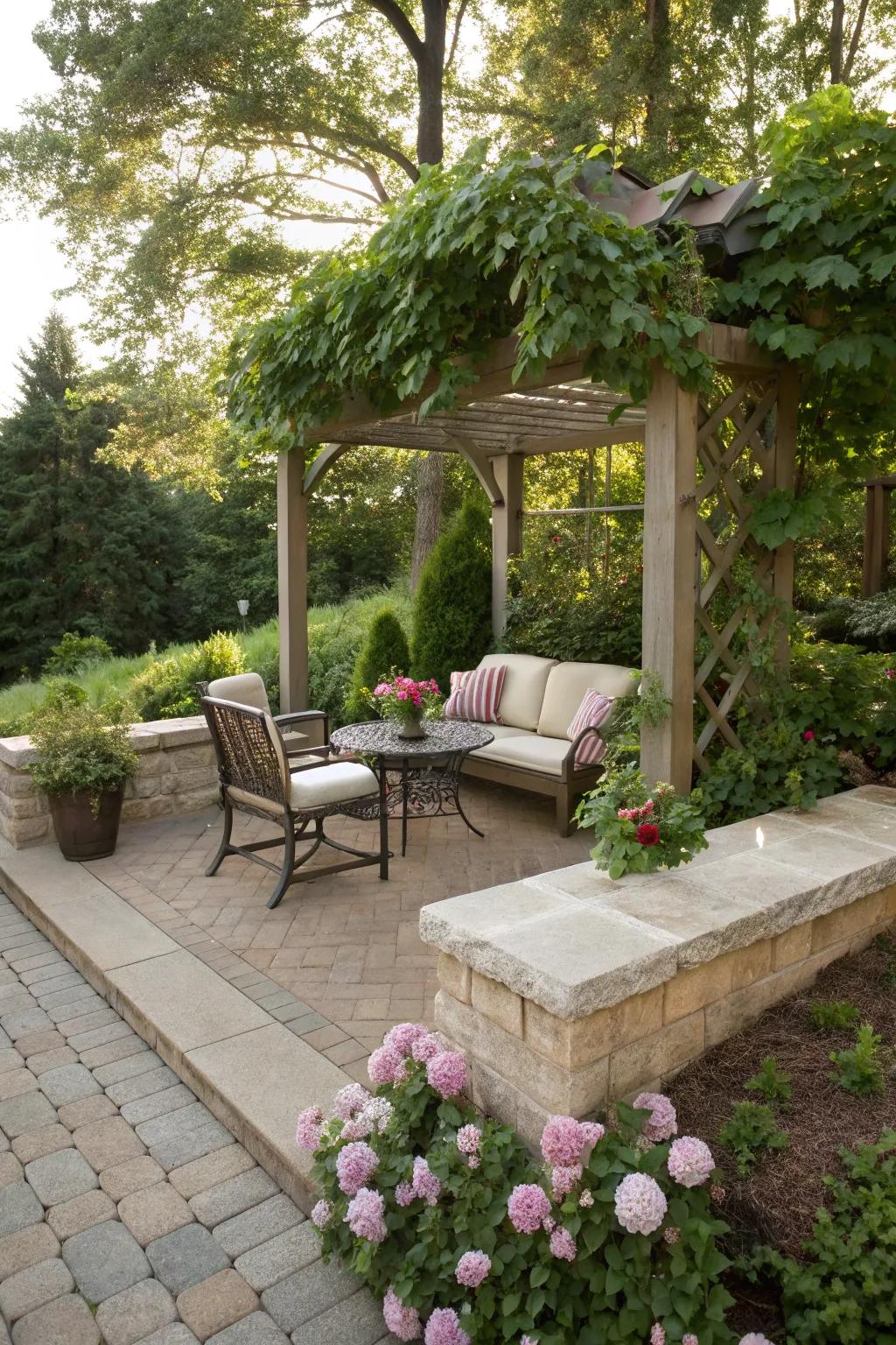 An intimate corner delivers a personal retreat within the patio.