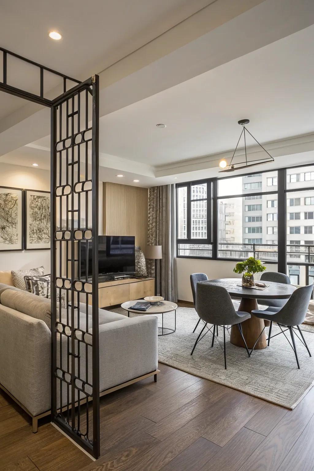 Area segments define spaces and enhance decor.