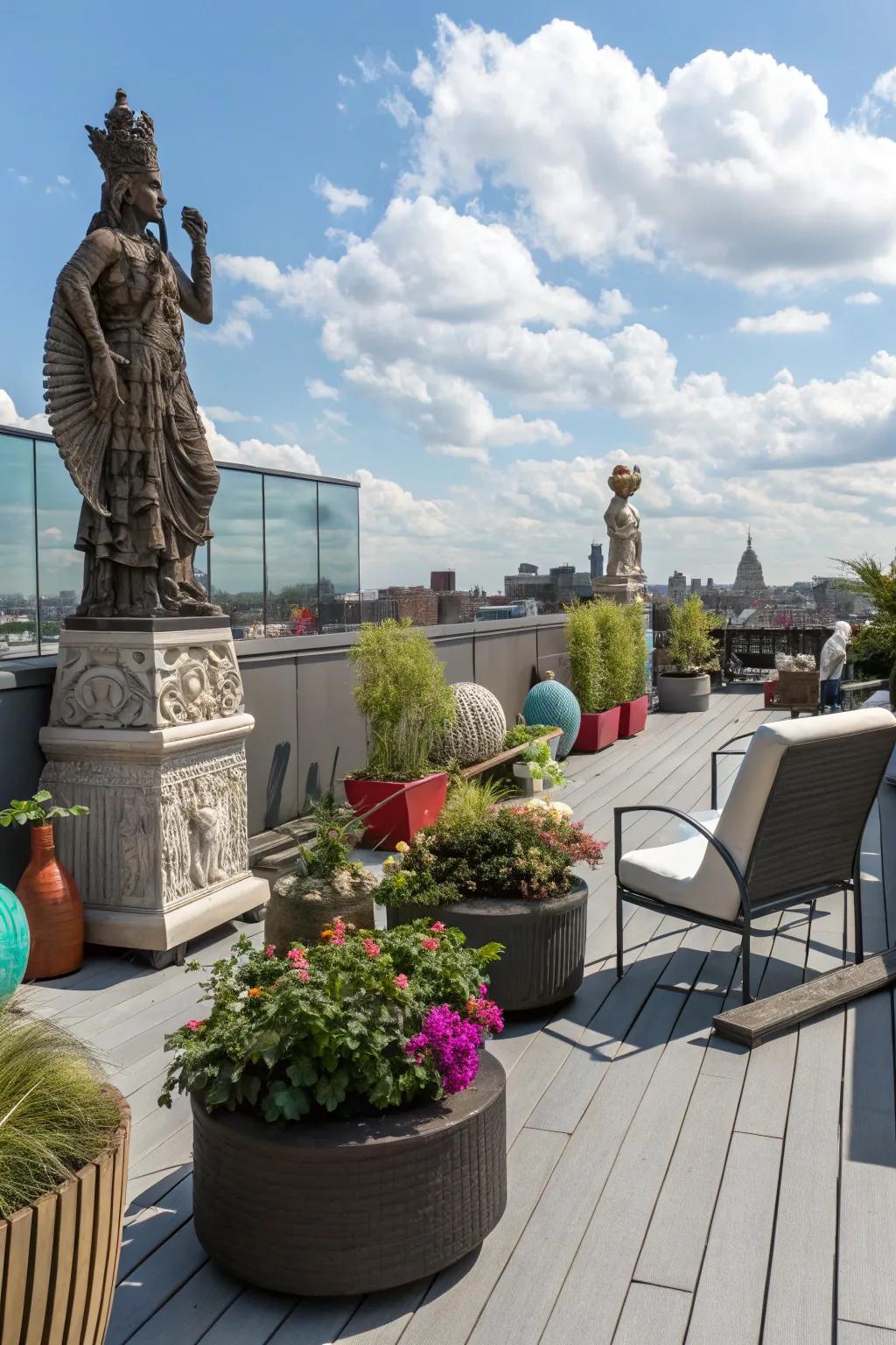 Express your ingenuity atop your terrace through artistic impulses.