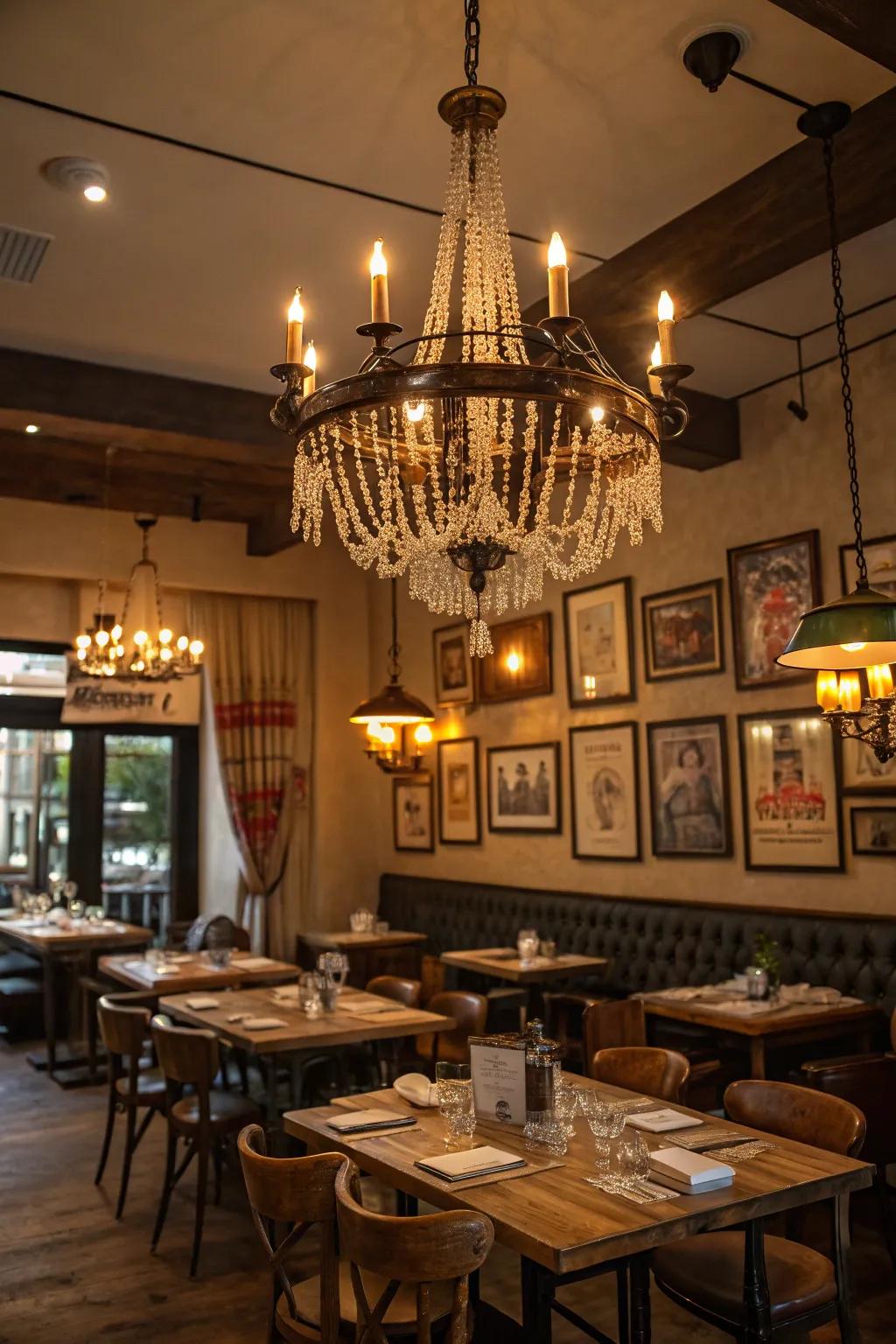 Classic light fixtures offer beauty and history.