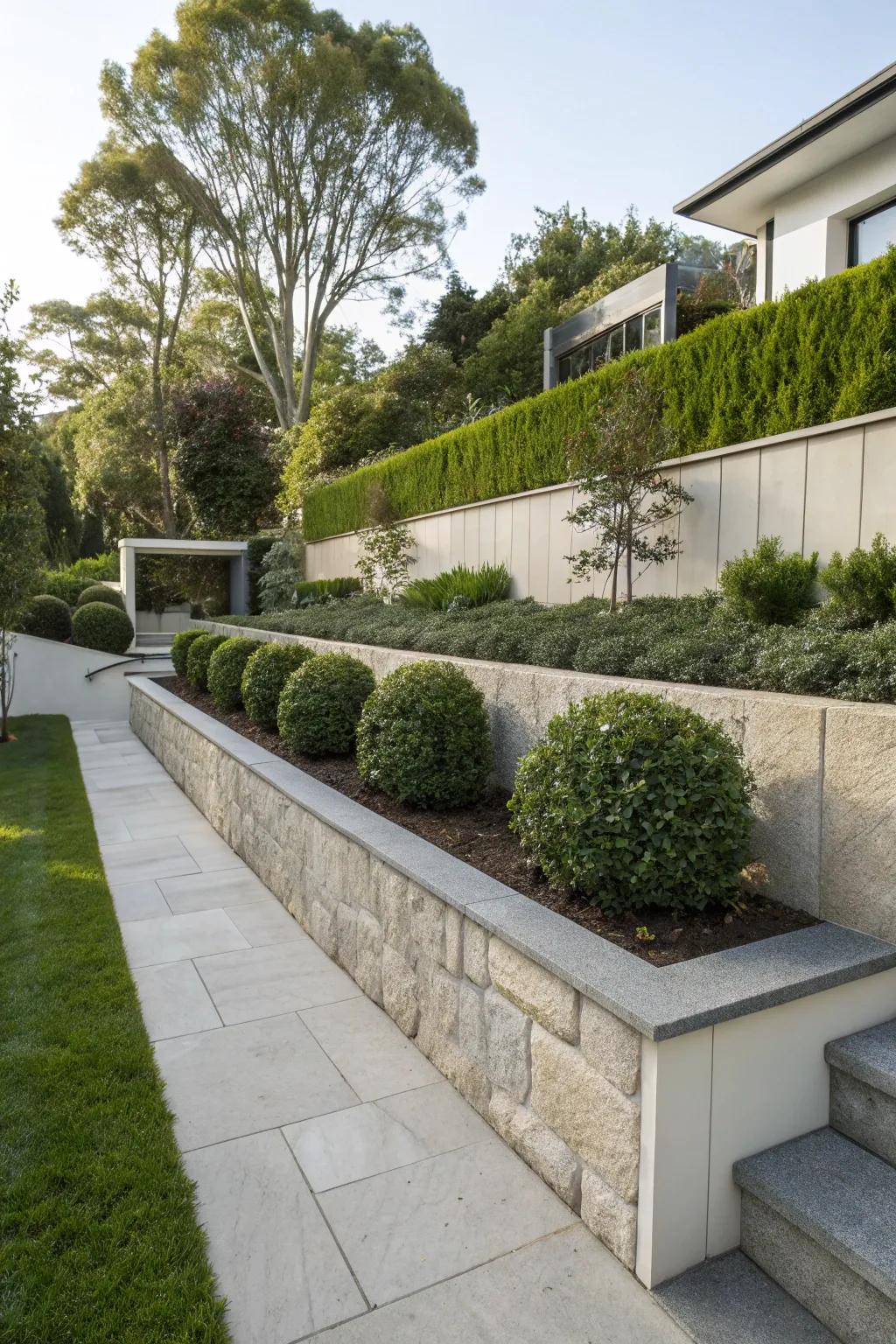 Rock Face caps give walls strength and durability.